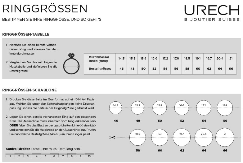 Grössenhilfe zum Ausdrucken