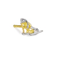 Ohrstecker 1 Stk 750/18 K Gelbgold Skifahrer-188178
