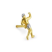 Ohrstecker 1 Stk 750/18 K Gelbgold Bodybuilding, Kraftsportart-188331