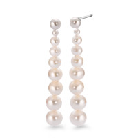 Pendant d'oreilles Argent Rhodié perle d'eau douce blanc-222408