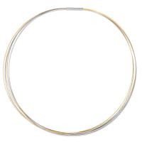 Seilcollier DIARA bicolor 5 rhg. aus Edelstahl gelb vergoldet -304092