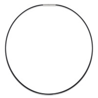 Kautschuk Collier Nero Ø2.0mm mit TeNo Safe Lock System und Bajonetteverschluss, 50cm-304261