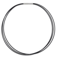 Collier Acier inoxydable, Caoutchouc 45 cm-304322
