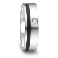 Alliance Acier inoxydable, Céramique Diamant 0.04 ct, tw-si-306386