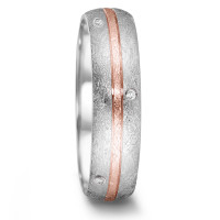 Alliance Acier inoxydable, Or rose 18K Diamant 0.064 ct, 8 Pierres, tw-si-307514