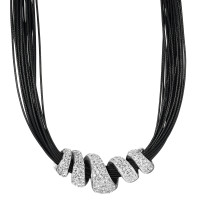 Collier acier et cordons-352822