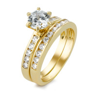 Set 2 bagues dorées zirconias-356603