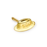 Clous d'oreille à l'unité Or jaune 18K Chapeau de yodel-503570