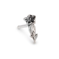Clous d'oreille à l'unité Argent Patinée Gentiane-507050
