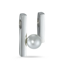 Pendentif Or blanc 18K perle d'eau douce blanc, 6 mm-513161