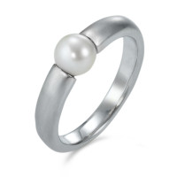 Bague Or blanc 18K perle d'eau douce blanc, 6 mm-513420
