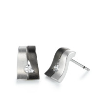 Clous d'oreilles Argent Zircone 2 Pierres Rhodié-517536