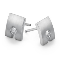 Clous d'oreilles Or blanc 18K Diamant 0.20 ct, 2 Pierres, w-si-520390