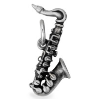 Pendentif Argent Patinée Saxophone-524504