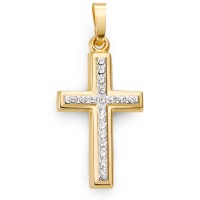 Anhänger 750/18 K Gelbgold Kreuz-525141