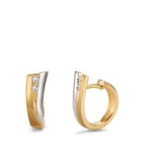 Klappcreolen 750/18 K Gelbgold Diamant 0.07 ct, 4 Steine, w-si-525637