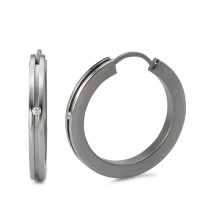 Créoles Titane Diamant 0.04 ct, 2 Pierres, w-si-526093