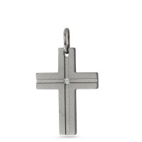 Anhänger Titan, 750/18 K Weissgold Diamant 0.015 ct, w-si-527027