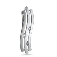 Pendentif Or blanc 18K Diamant 0.04 ct, 3 Pierres, w-si-527160