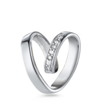 Pendentif Or blanc 18K Diamant 0.02 ct, 4 Pierres, brillant, w-si Coeur-527170