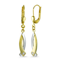 Pendant d'oreilles Or jaune 18K Zircone 2 Pierres-527187