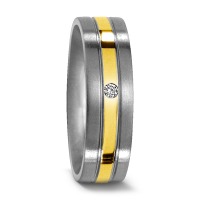 Bague Titane, Or jaune 18K Diamant 0.02 ct, w-si-529080