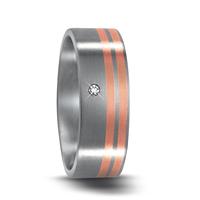 Bague Acier inoxydable, Or rouge 18K Diamant 0.03 ct, w-si-529166