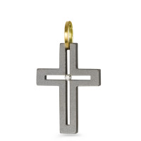Pendentif Titane, Or jaune 18K Diamant 0.01 ct, w-si-529327