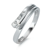 Bague Or blanc 18K Diamant 0.04 ct, 3 Pierres, w-pi1-531085