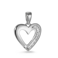 Pendentif Argent Zircone 7 Pierres Rhodié Coeur-531393
