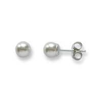 Clous d'oreilles Argent [shining Pearls], 6 mm-533202