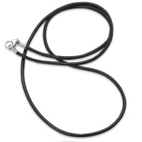 Cordon de cou Cuir, Acier inoxydable 42 cm Ø1.5 mm-534340