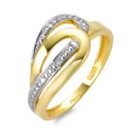 Bague Or jaune 18K Diamant 0.015 ct, 3 Pierres, w-pi1-534445