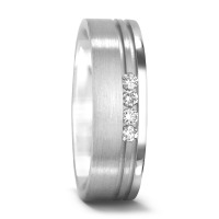 Alliance Or blanc 18K Diamant 0.12 ct, 4 Pierres, w-si-538156