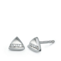 Clous d'oreilles Or blanc 18K Diamant 0.05 ct, 6 Pierres, w-si-539189