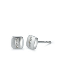 Clous d'oreilles Or blanc 18K Diamant 0.05 ct, 6 Pierres, w-si-539190