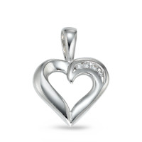 Pendentif Argent Zircone 4 Pierres Rhodié Coeur-540148