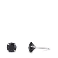 Ohrstecker Silber Zirkonia schwarz, 2 Steine, rund, 7 mm rhodiniert-540624