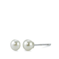 Clous d'oreilles Argent [shining Pearls] blanc, 2 Perles, 5 mm-540640