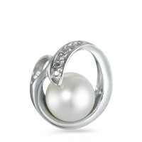 Pendentif Or blanc 18K Diamant 0.003 ct, w-pi1 perle d'eau douce-540877