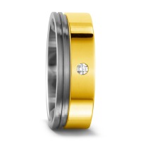 Bague Titane, Or jaune 18K Diamant 0.03 ct, w-si-541177