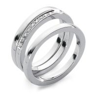 Bague Or blanc 18K Diamant 0.06 ct, 13 Pierres, w-si-541401