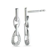 Pendant d'oreilles Or blanc 18K Diamant 0.01 ct, 2 Pierres, w-si-541405