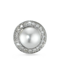 Pendentif Or blanc 18K Diamant 22 Pierres, brillant, p1 perle d'eau douce, 7.5 mm-541416