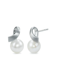 Clous d'oreilles Or blanc 18K perle d'eau douce-541419