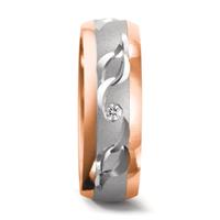 Alliance Or blanc 18K, Or rouge 18K Diamant 0.02 ct, w-si-541615