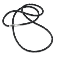 Cordon de cou Cuir, Acier inoxydable 50 cm Ø4 mm-542288