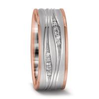 Alliance Or blanc 18K, Or rouge 18K Diamant 0.06 ct, 12 Pierres, tw-si-543591