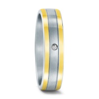 Partnerring Edelstahl, 585/14 K Gelbgold Diamant 0.01 ct, w-pi2-544204