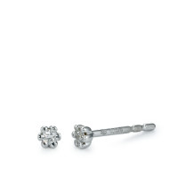 Clous d'oreilles Or blanc 18K Diamant 0.05 ct, 2 Pierres, w-si-546288